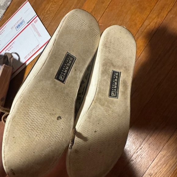 Sperry Leopard Print Sneakers Tan Casual - Picture 2 of 2